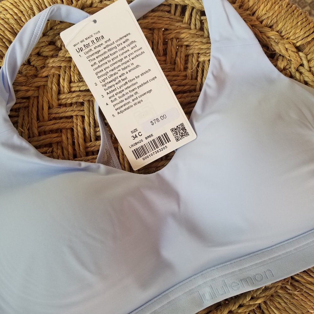 Up for It Bra Bree Blue NWT Lululemon Size 34 C - Picture 2 of 6